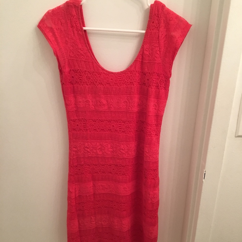 Beautiful coral lace dress